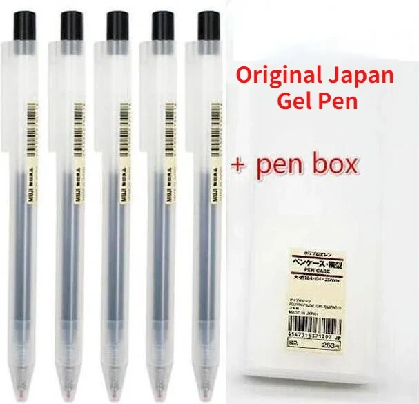 10/5Pcs Lot Press Gel Pen add Pen Box Set Similar MUJIs Style 0.5mm Ink